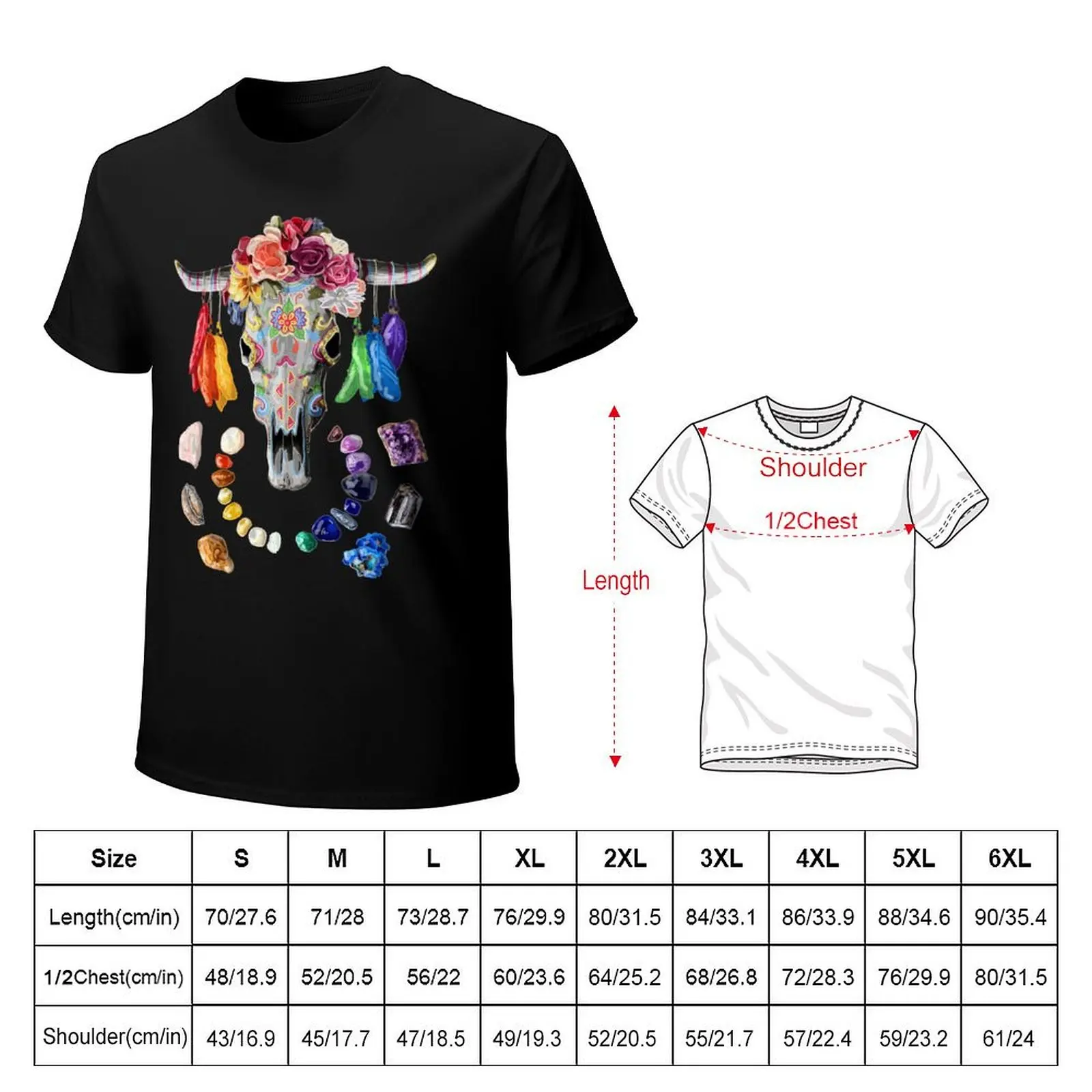 Steer Skull T-Shirt Work Outdoor Short Sleeve Tee