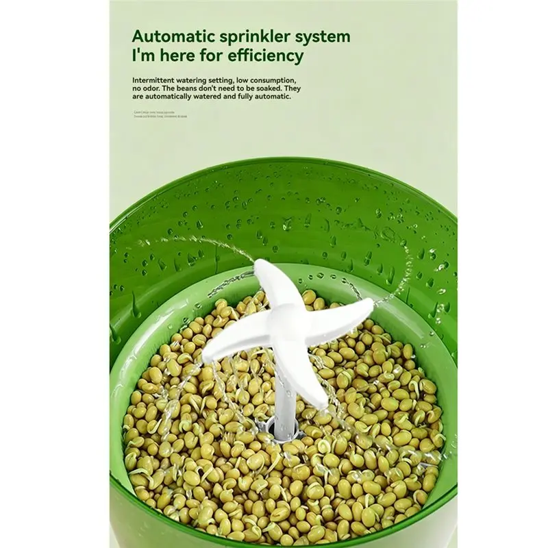 B08B-Automatic Bean Sprouts Machine 2 Layers Large Capacity Seeds Growing Kit Seedling Germinator Intelligent Maker