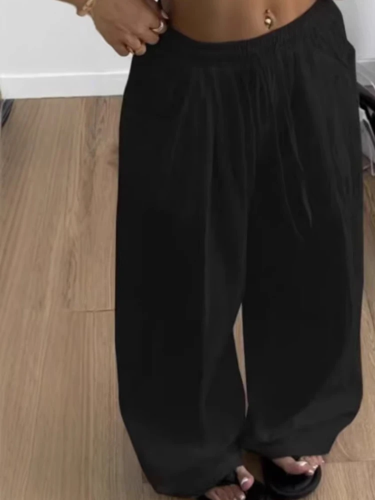 

Брюки спортивные свободного кроя с широкими штанинами и шнурком, универсальные, повседневные, для фитнеса, 2026