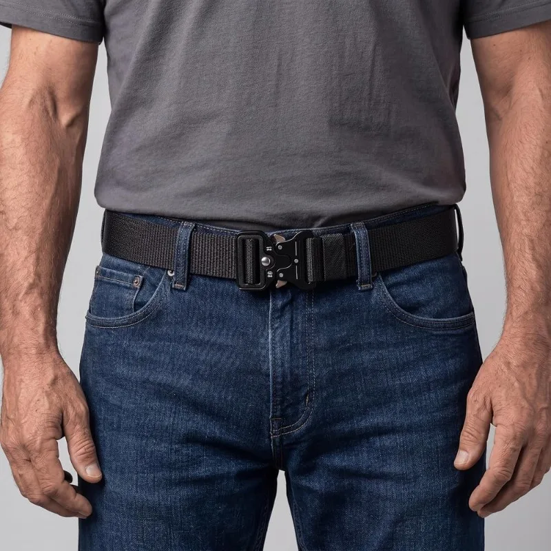 120cm Tactical Quick Release Belt Military Style Nylon Waistband Durable Breathable Adjustable Heavy Duty Work Hiking Outdoor