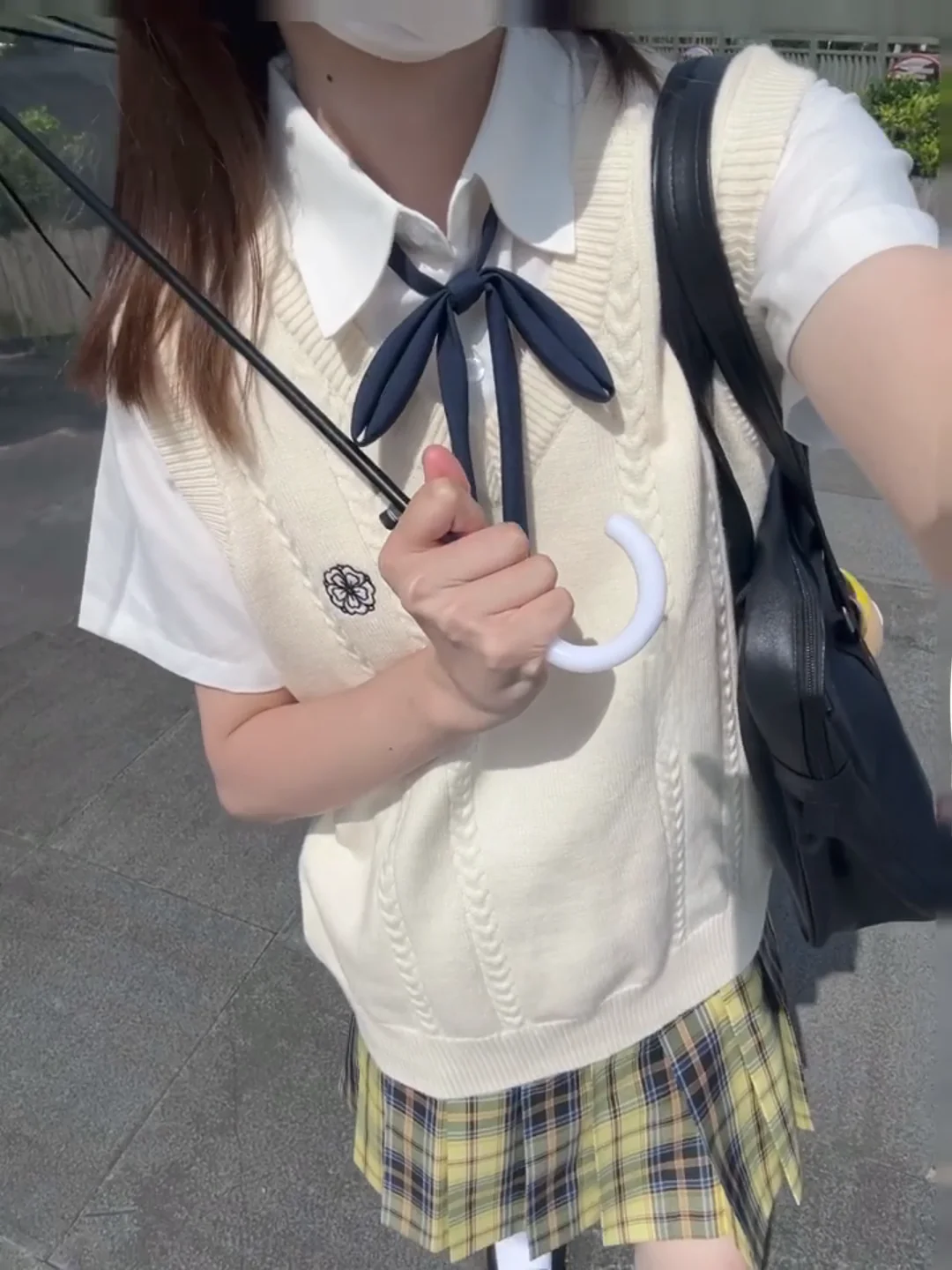 Doce colete de malha superior feminino sle primavera outono nova torção flor bordado jk orm conjunto casual confortável respirável