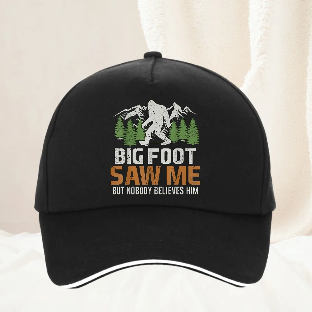 

Bigfoot Saw Me But Nobody Believes Him print hat Funny Casual Fashion Man Baseball Cap Summer Style Trucker Hats