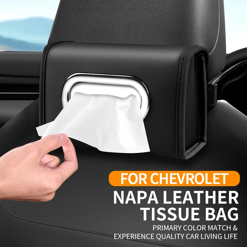 Large-Capacity Hanging Car Tissue Box For Chevrolet Equinox Traverse Tahoe Onix Easy To Pull Out Without Jamming Car Tissue Bag