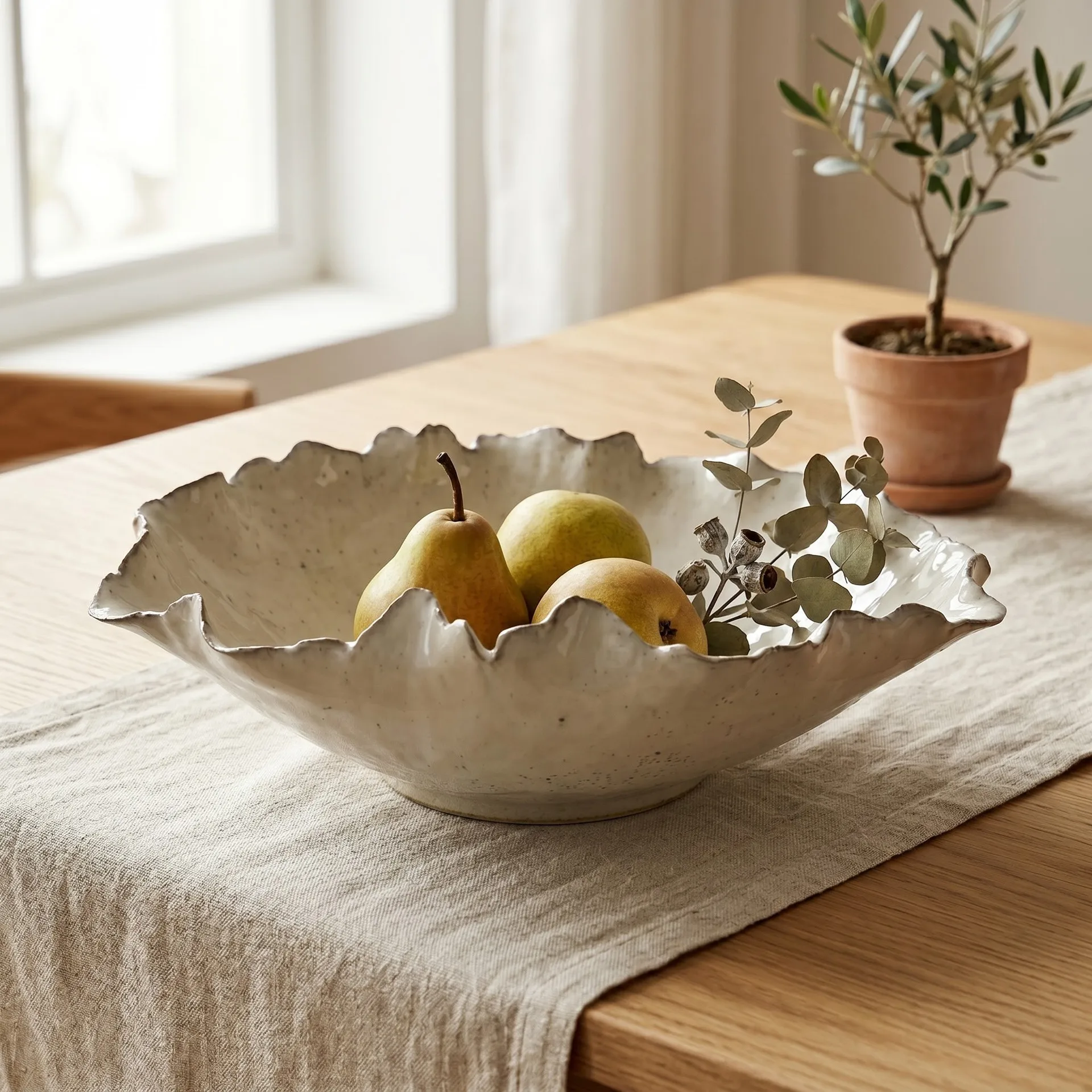 Ceramic Fruit Plate Creative Irregular Wave-shaped Fruit Plate Desktop Storage Container Trays Trinket Dish Jewelry Dish
