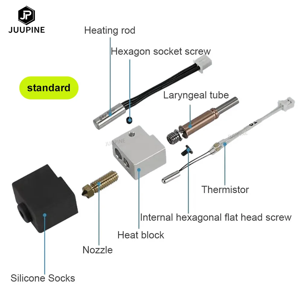 For Anycubic Kobra 3 Combo Hotend Nozzle Thermistor Heating Tube 24v 50w Heater Block For Anycubic Kobra3 Spare Parts Accesories