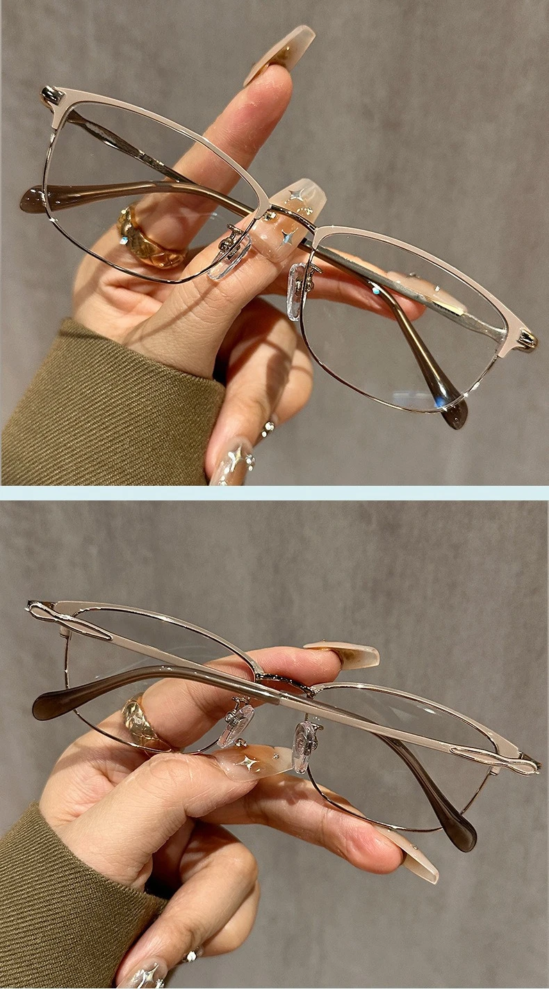 Ultraleichte und modische Anti-Ermüdungs-Lesebrille, Lesebrille mit Metallrahmen, Anti-Blaulicht-Brille – Detail 3