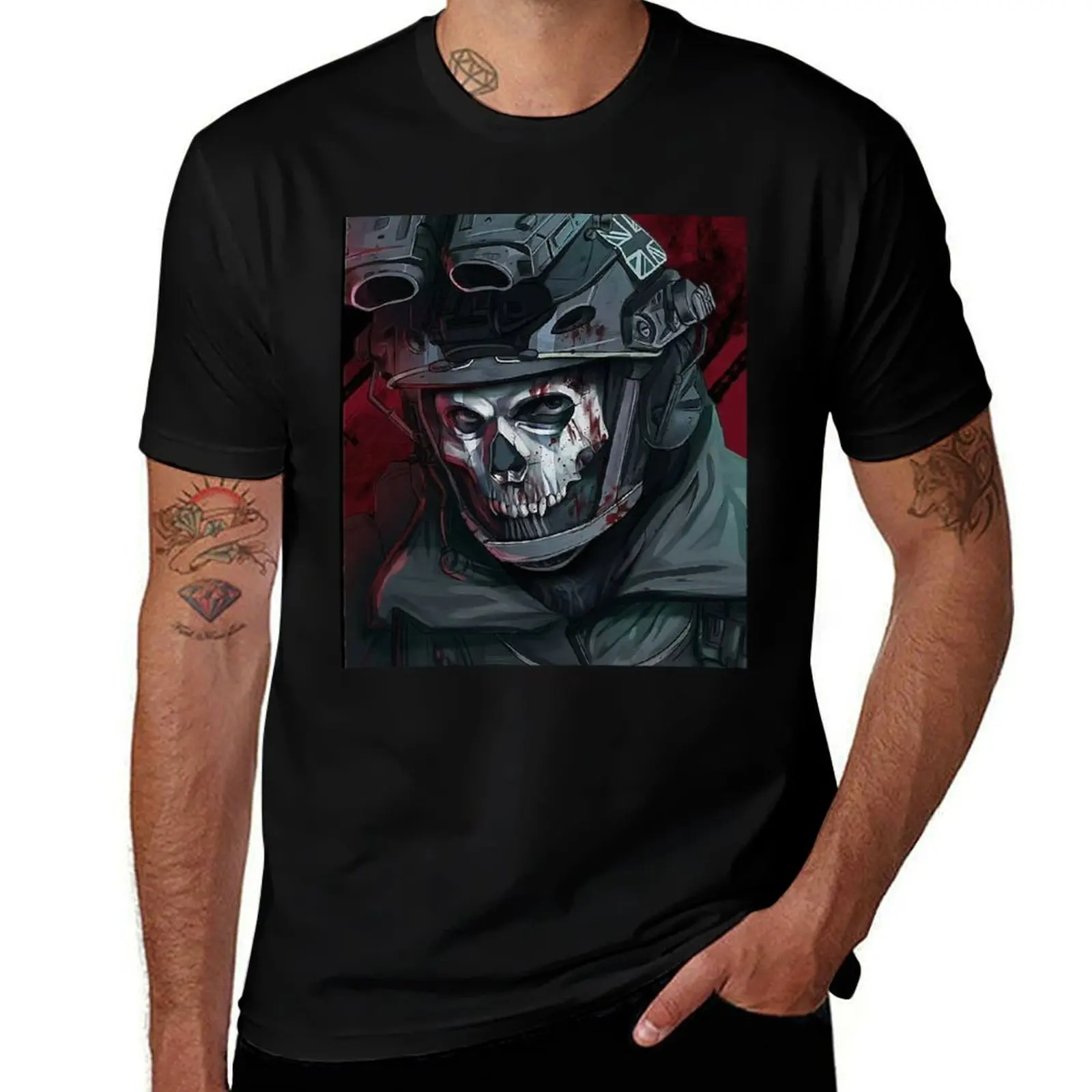 Simon Ghost Riley Active T-Shirt Casual Daily Wear Short Sleeve Top T-Shirt