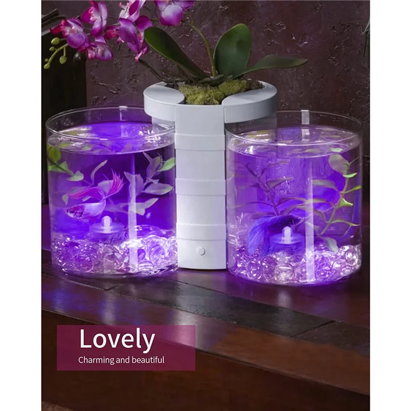 LICE-24Pcs Submersible LED Light,Purple Waterproof Flameless Candle Tea Lights,Underwater Battery Operated Seasonal Festival