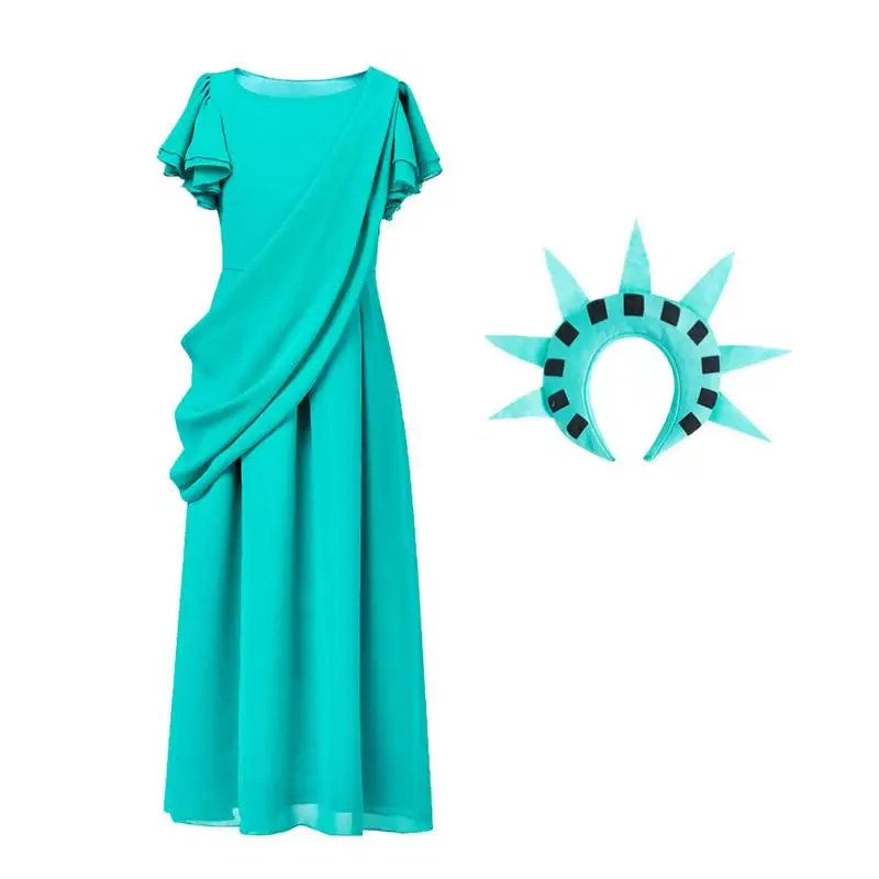 

Cosplay Costume Women Liberty Ancient Greek Girls Dresses Statue Of Liberty Costume Halloween Cosplay Gifts For Girls Women