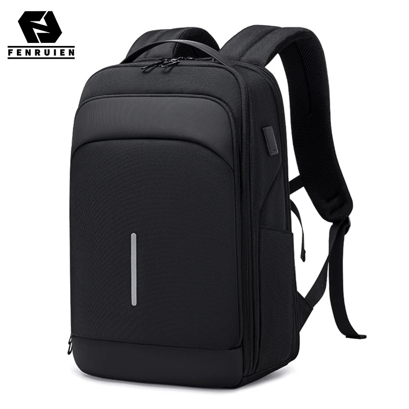 Fenruien Large Capacity Waterproof Backpacks USB Charge Men Backpack Fit 15.6 \