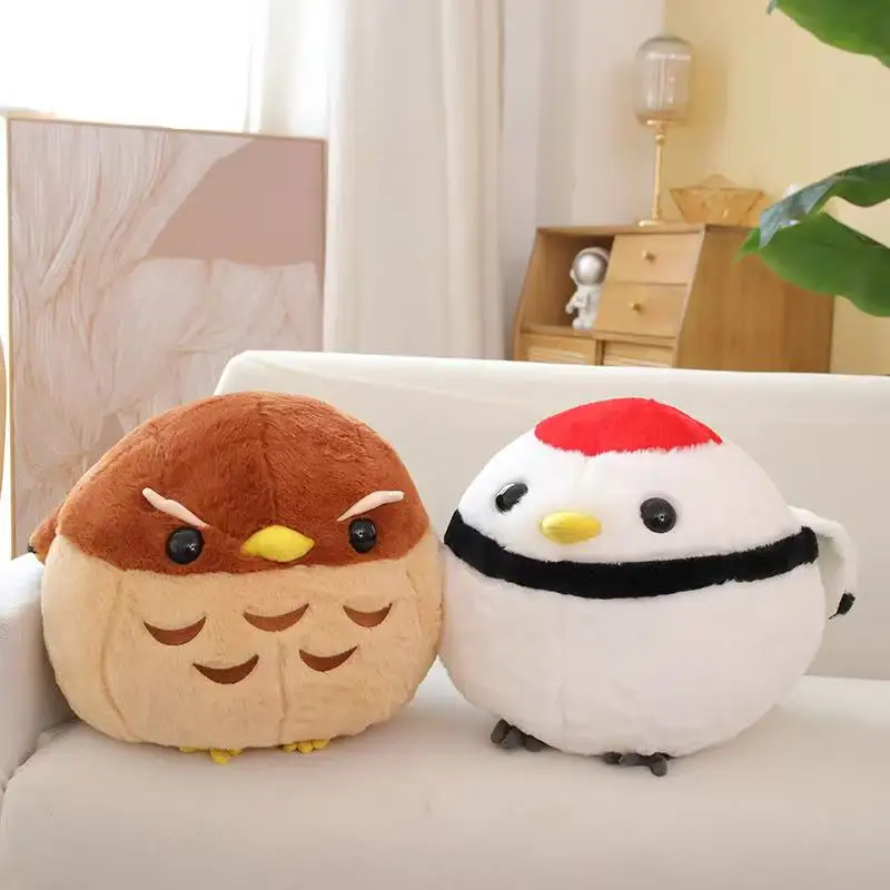 子供のためのアニメのぬいぐるみ,球形のクレーンとワシのぬいぐるみ,柔らかい人形,丸いローリング,赤の王冠,かわいい,30 cm, 40cm