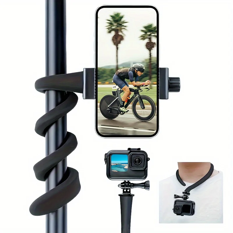 

Универсальная силиконовая селфи-палка и крепление-Гибкий удлинитель для смартфонов, идеально подходит для велосипедов, лодок, приключений на открытом воздухе