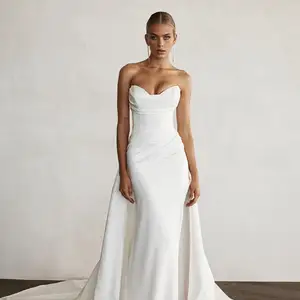 Moderne Meerjungfrau Front -Slotm -Kleider Zug Trerytücher Liebe Brautkleider 2023 Frauen Boho gemacht 6 Hauptverkäufe Prinzessin Brautkleider - №6