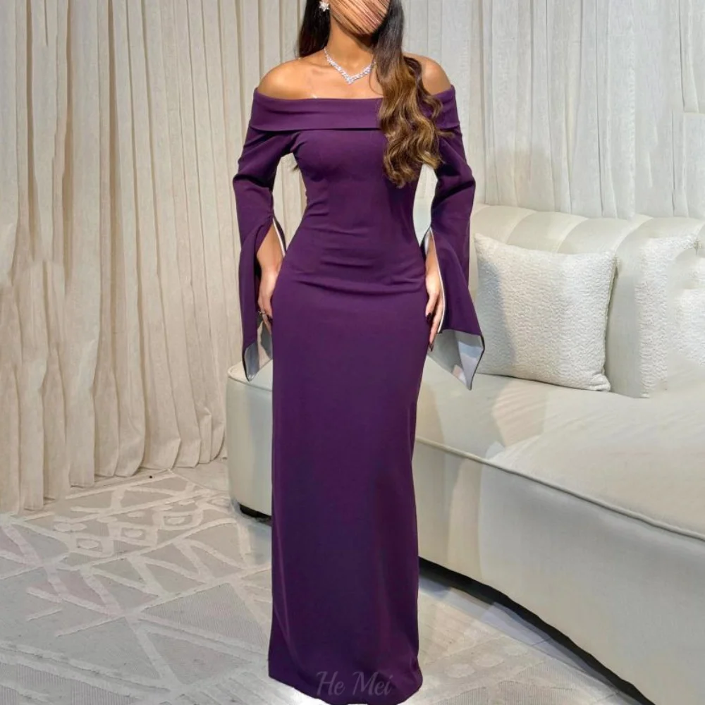 

Mermaid Customized Prom Dresses Strapless Grape Party Gowns Off Shoulder Floor Length Evening Dress New فساتين سهرة