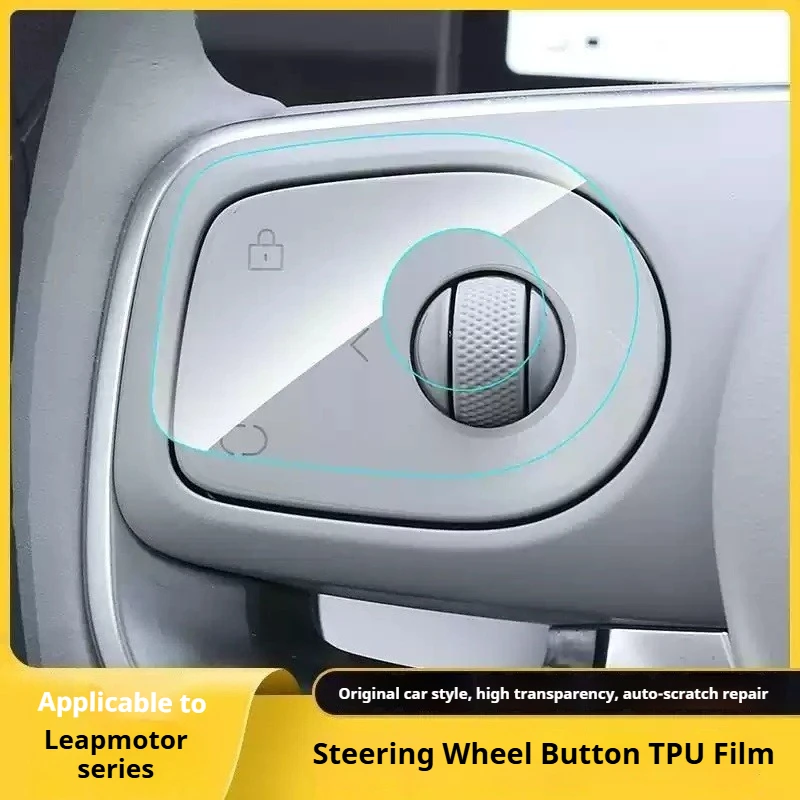 Auto-Lenkradtasten-Schutzfolie für Leapmotor B10 B01 B05 Lafa5 B03X A10 TPU Schutzfilm Kratzfester Auto-Zubehör