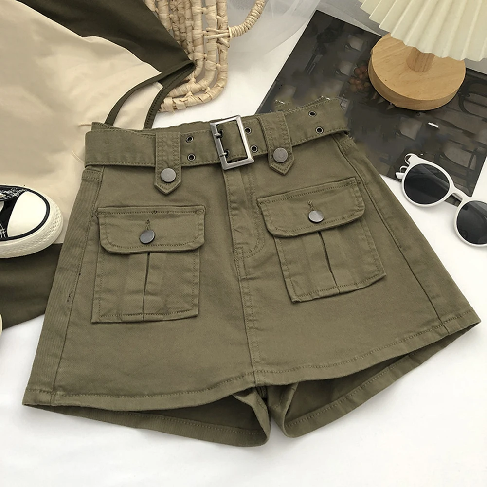 All-Match-Rock Glamour Damenrock Alltagskleidung Rock Elastischer Bund für alle Jahreszeiten Mikroelastizität Design Armeegrün