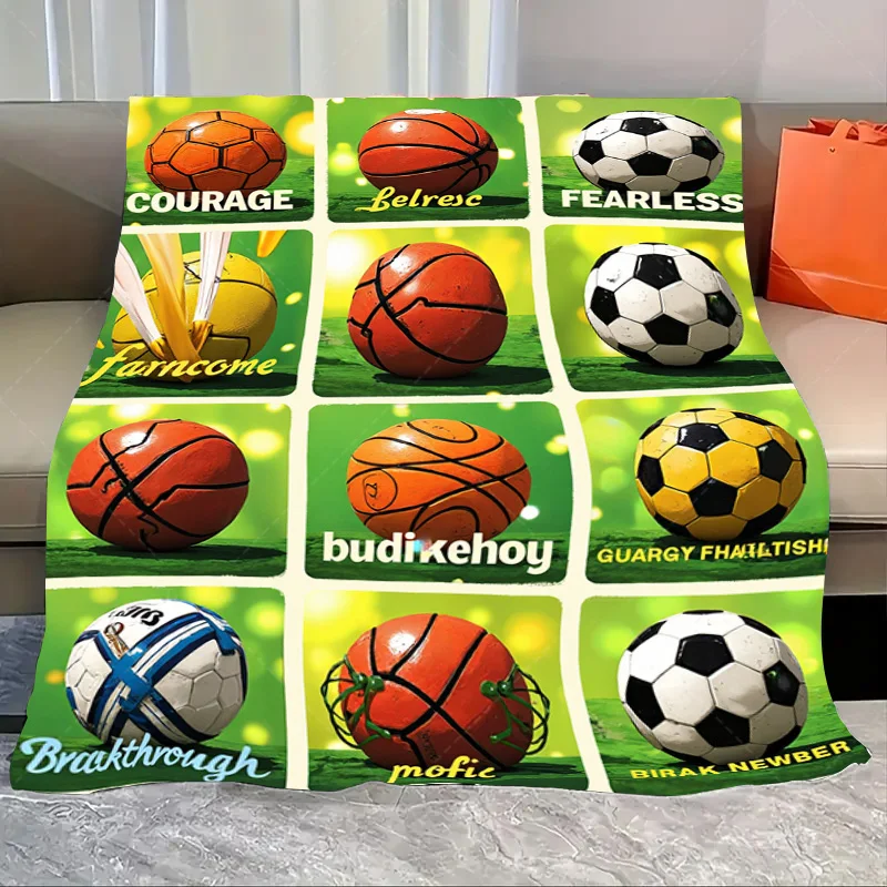 

1 шт. фланелевое одеяло «Спортивное одеяло с мячом»: Мужество Бестрашный прорывной дизайн для любителей игр»