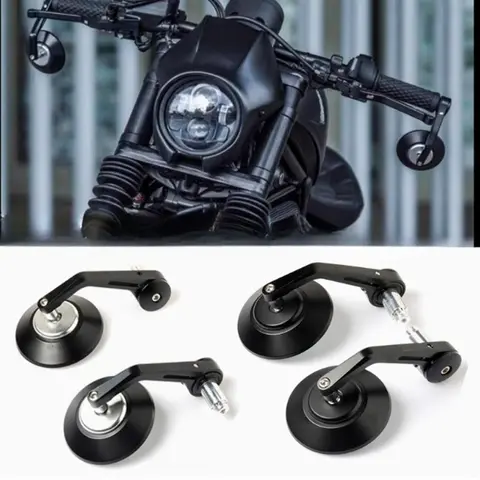 7/8인치 22mm 레트로 오토바이 원형 사이드 미러 카페 레이서 부품 오토바이 사이드 미러 바 엔드 오토바이 (가와사키, 혼다용)