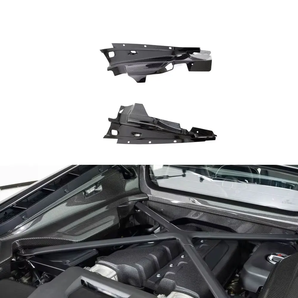 2pcs/set Dry Carbon Bay Panel Engine Bay Panel Set For Audi R8 Coupe 2023