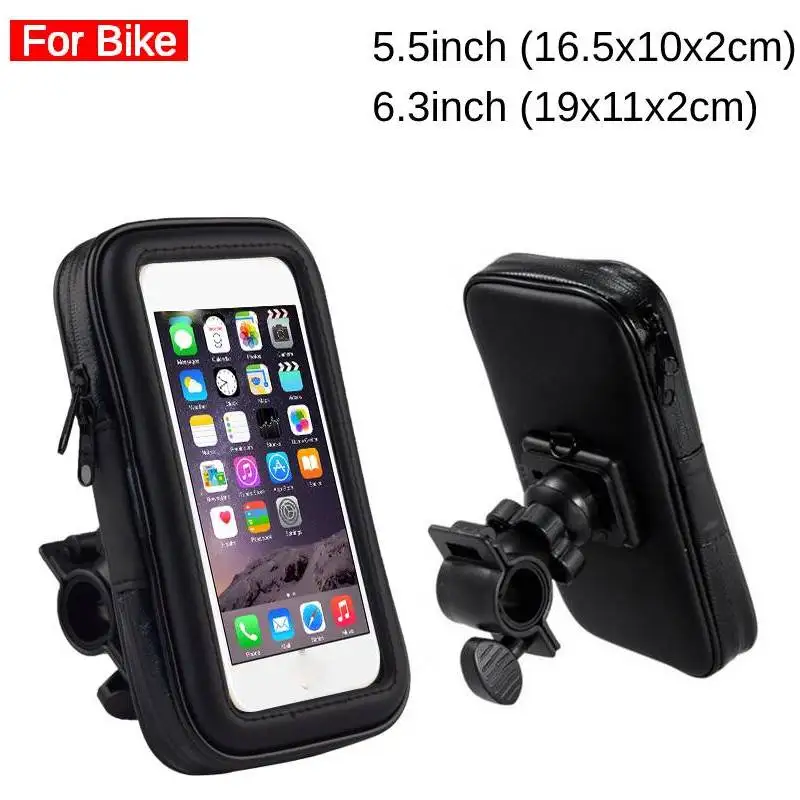 Soporte de teléfono para bicicleta, bolsa de teléfono impermeable para Moto, espejo retrovisor