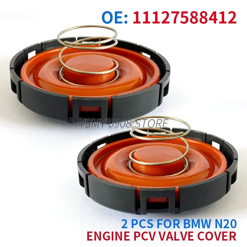 

11127588412 2Pcs/Lot Car Engine PCV Valve Cover For BMW N20 F20 F21 F30 F31 Replacement Pressure Control Valve Cover Repair Kit