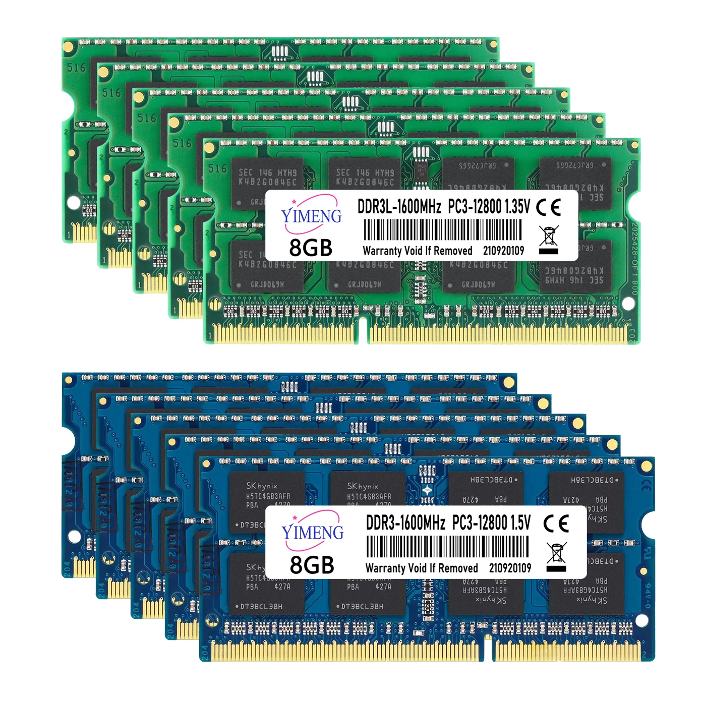 Wholesale (Algue Tech) Laptop Memory Ram Sodimm 1066 1333 1600Mhz 204Pin PC3 1.5V PC3L 1.35V 8500 10600 12800 Memories Ram