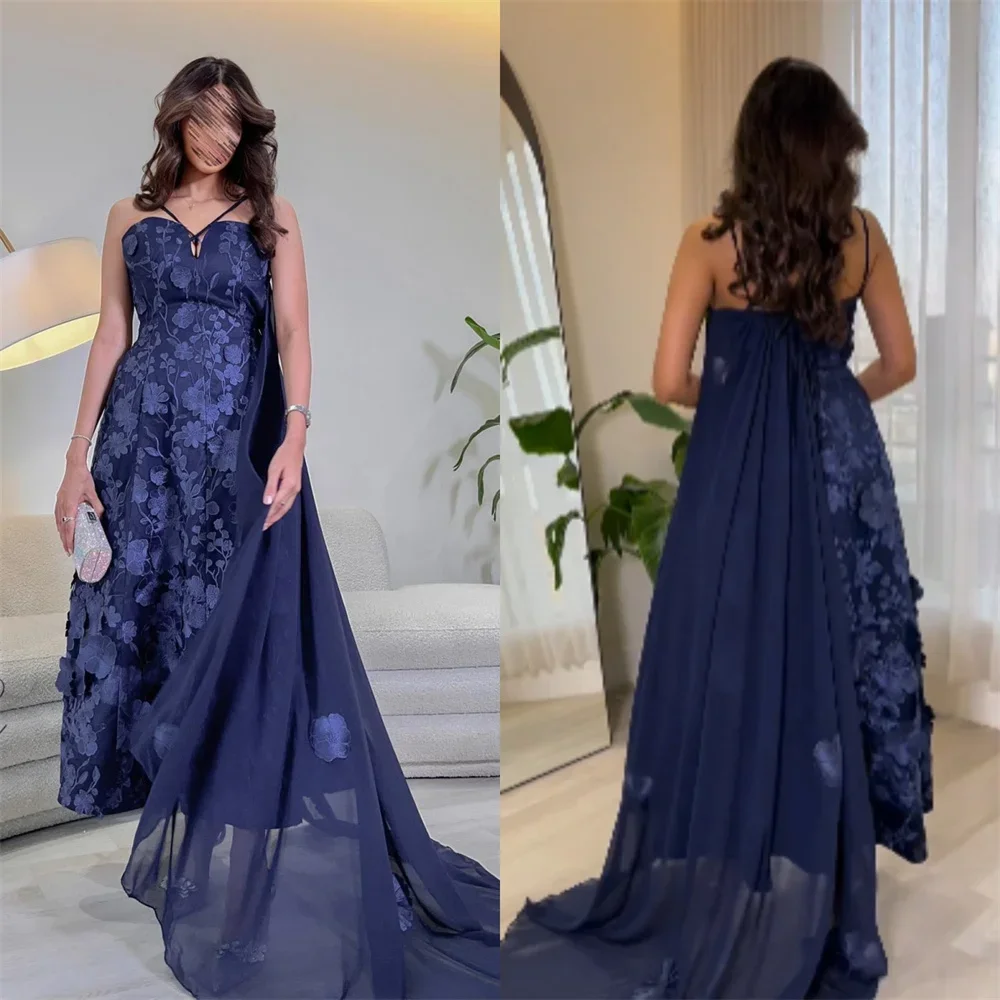 Customized Evening Gown Formal Dearin Ye Spaghetti Strap A-line Ankle Length Skirts Tulle Lace Bespoke Occasion Dresses Prom Dre