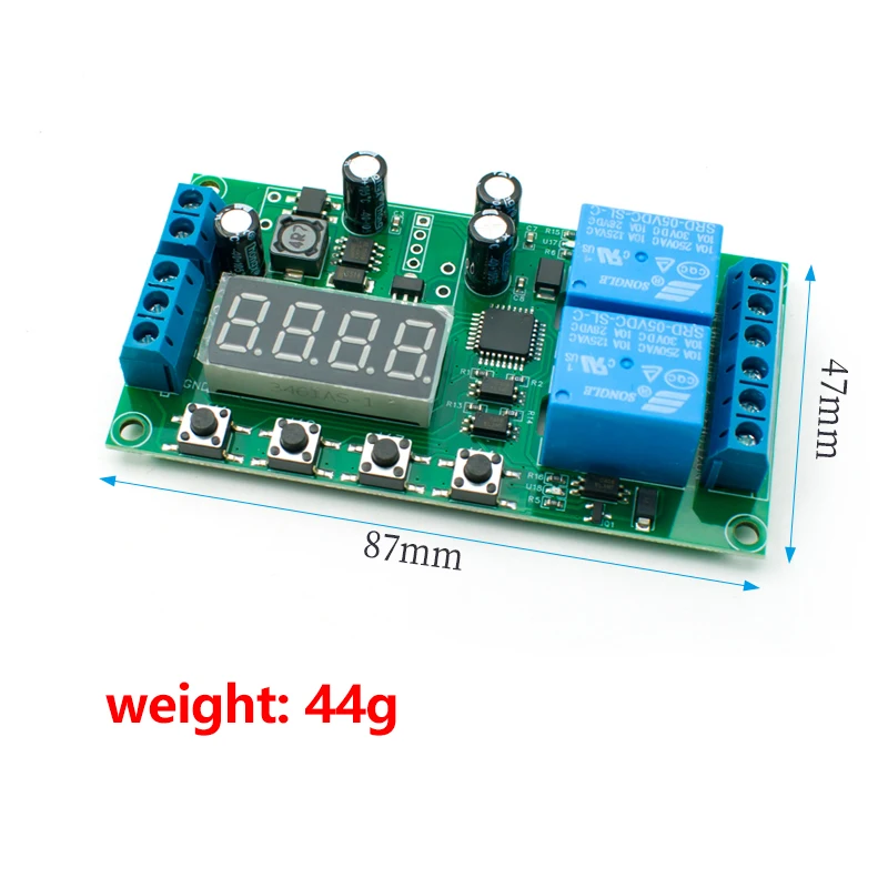Dual Channel Digital Time Delay Relay Module DC 12V 24V Multi-function Timing Control Switch Board