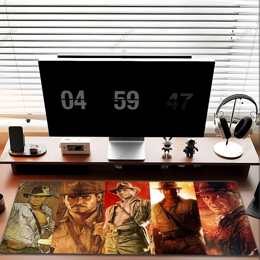 Permainan Baru Indiana Jones dan Great CircleMouse Pad Lucu HD Desk Pad Diperpanjang Keyboard Tikar Besar 100X50Cm XXL Gamer Mousepad