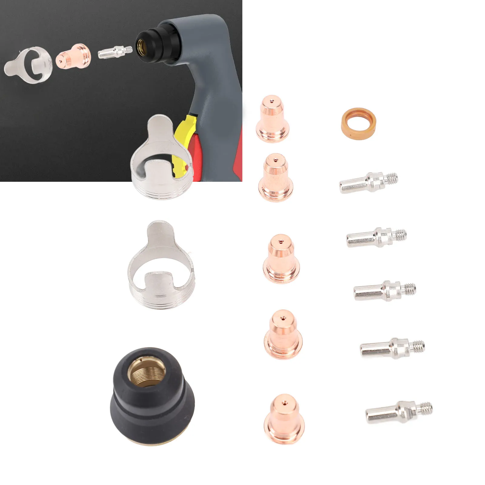

Plasma Torch Accessories Consumables Replacement Plasma Torch Consumables Set Easy To Install Accurate Fit for CUT 55DS Pro CUT