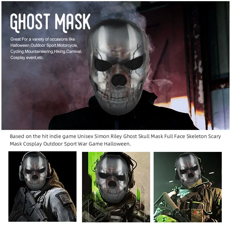 Special Use Adult Game Call of Duty Men Modern Warfare 2 Task Force 141 Ghost Face Mask Cosplay Costumes & Accessories Props