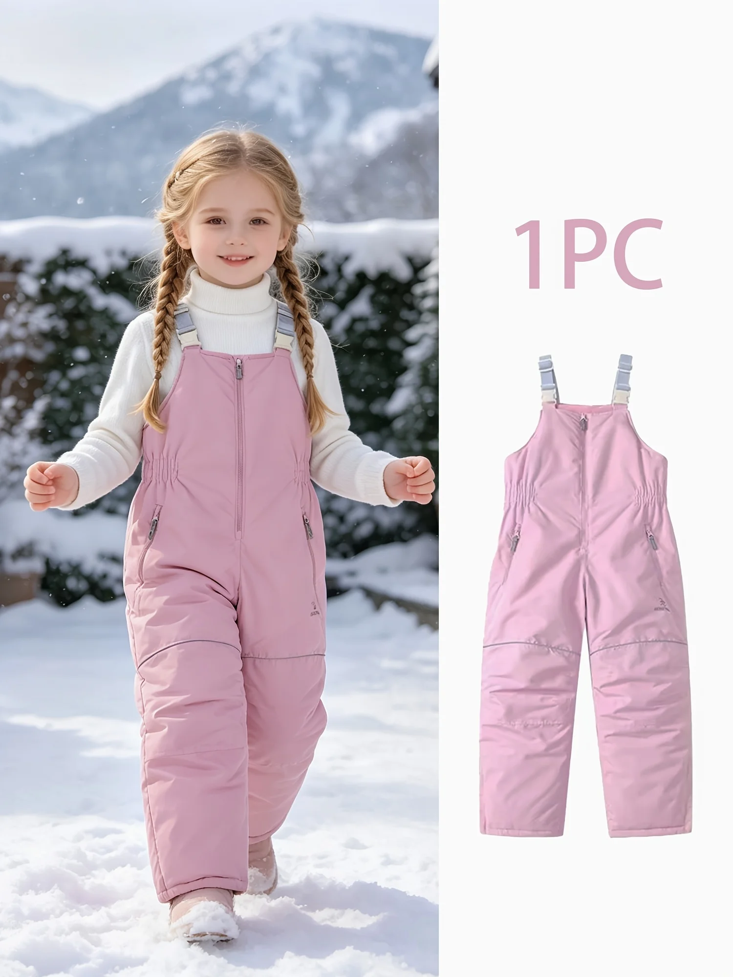 Kids Girls Ski Pants Warm Winter Snow Bibs Windproof Outdoor Snowboard Overalls Children Thick Skiing Trousers