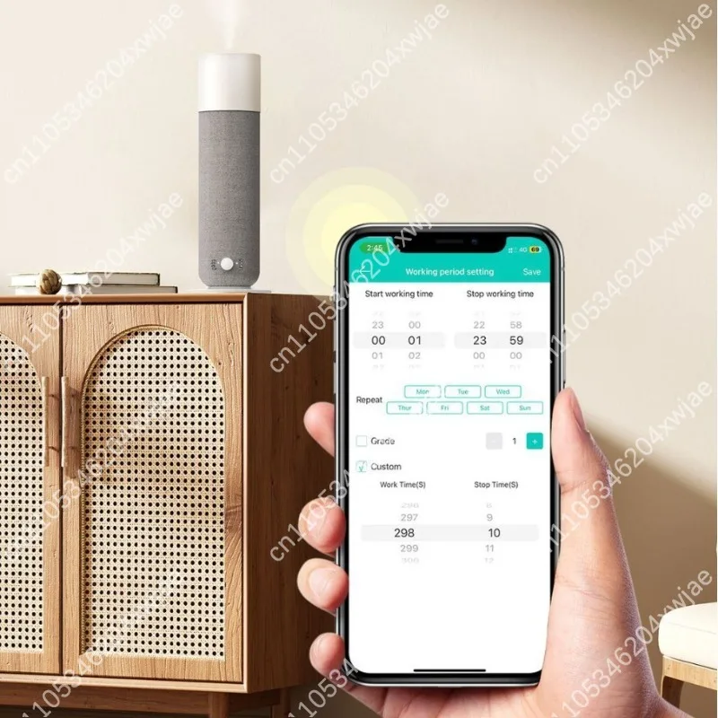 A974 Smart Home Aroma Diffuser Essential Oil Ultrasonic Mist Humidifier with LED Light