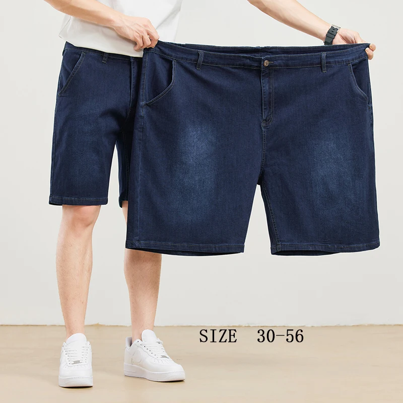 

Summer Big Size Men Essentials Oversize Denim Shorts Streetwear Fashion New Koreon Clothing Male New Sports Casual Blue 30 56