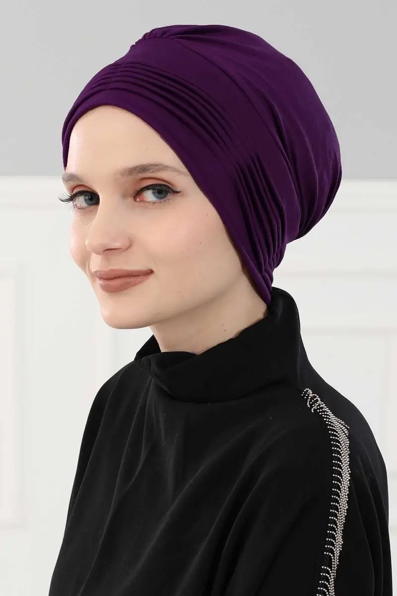 osso penteado plissado roxo