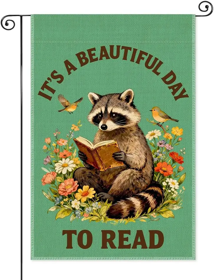 It's A Beautiful Day To Read Garden Flags for Outside, Spring Reading Garden Flag for Book Lover, Bookish Yard Flag for  AAS