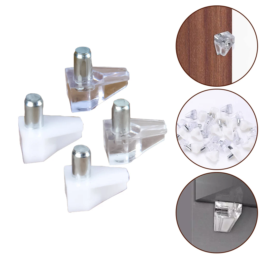 

500PCS Clear Shelf Support Studs Pegs Cabinet Laminate Support Clips Bookcase Glass Plate Fixed Holder Furniture Hardware