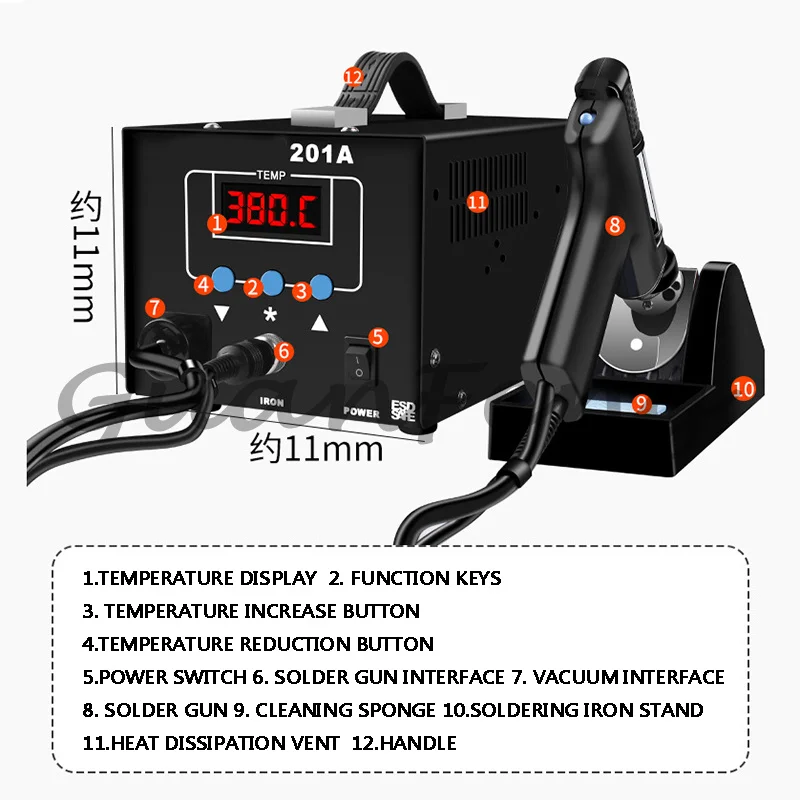 High‑Power High‑Frequency Soldering Station, Automatic Desoldering with Powerful Air Pump