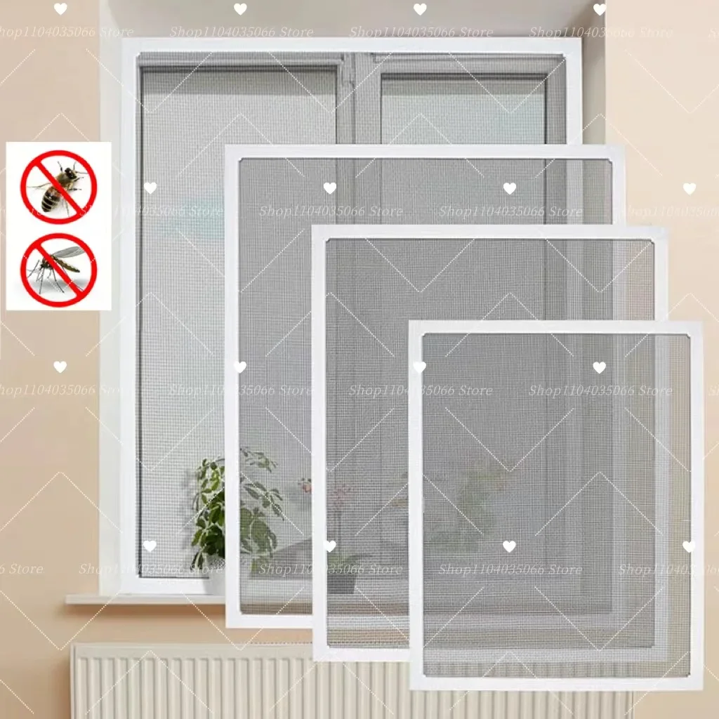 Customizable Size Mosquito Net Lightweight & Breathable Insect-Proof SelfAdhesive Reusable White Window Screen Bug Protection