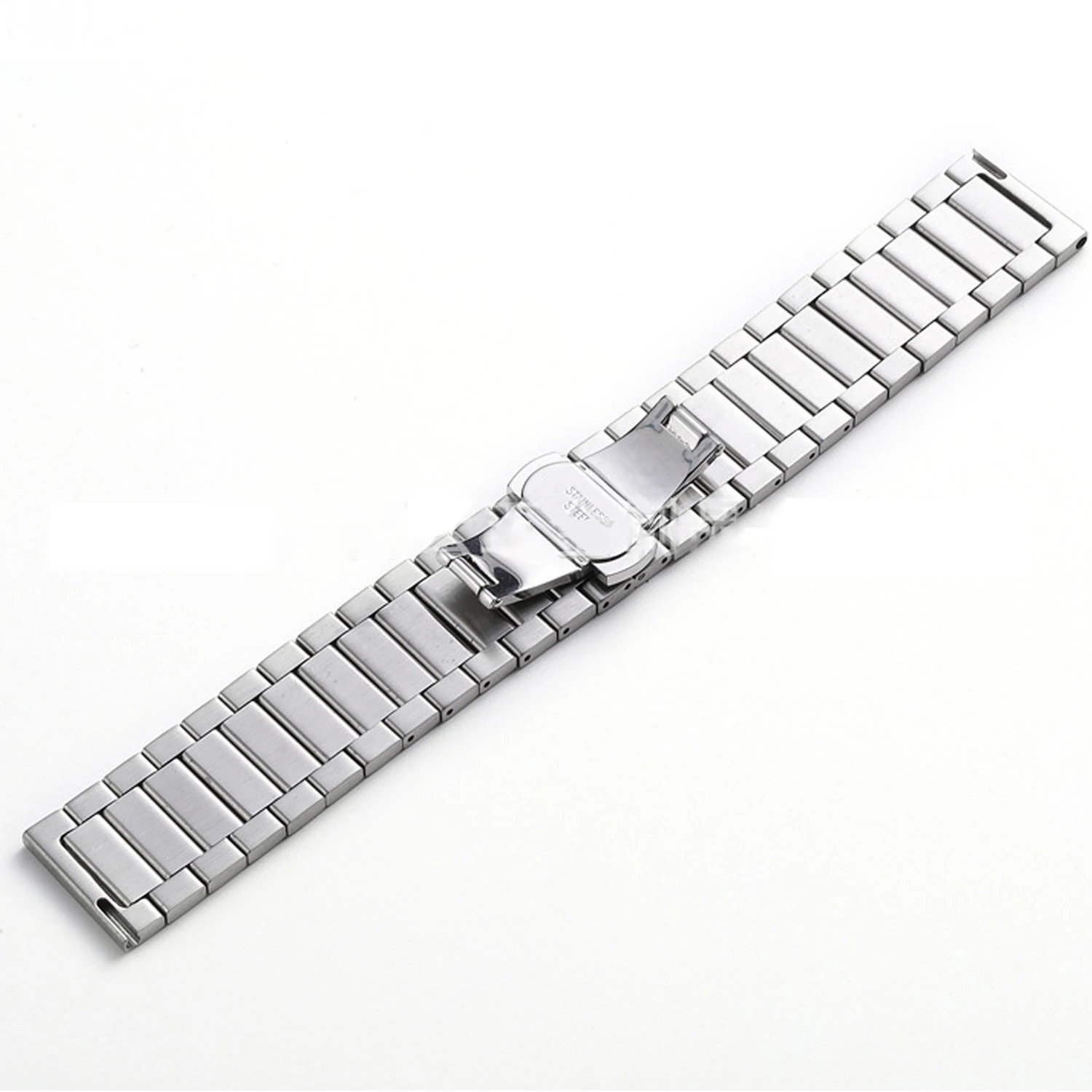 Solid Stainless Steel Watch Band Bracelet 16mm 18mm 20mm 22mm Silver Black Brushed Metal Watchbands Strap