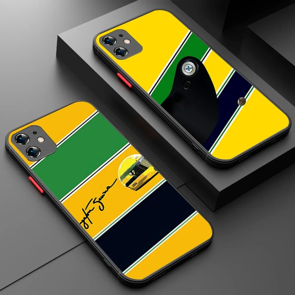 Ayrton S-Senna H-Helmet F-F1 Racing Phone Case For IPhone 16 15 14 13 12 11 Pro Max XR XS X 7 8 Plus SE 2020 2022 Bumper Cover