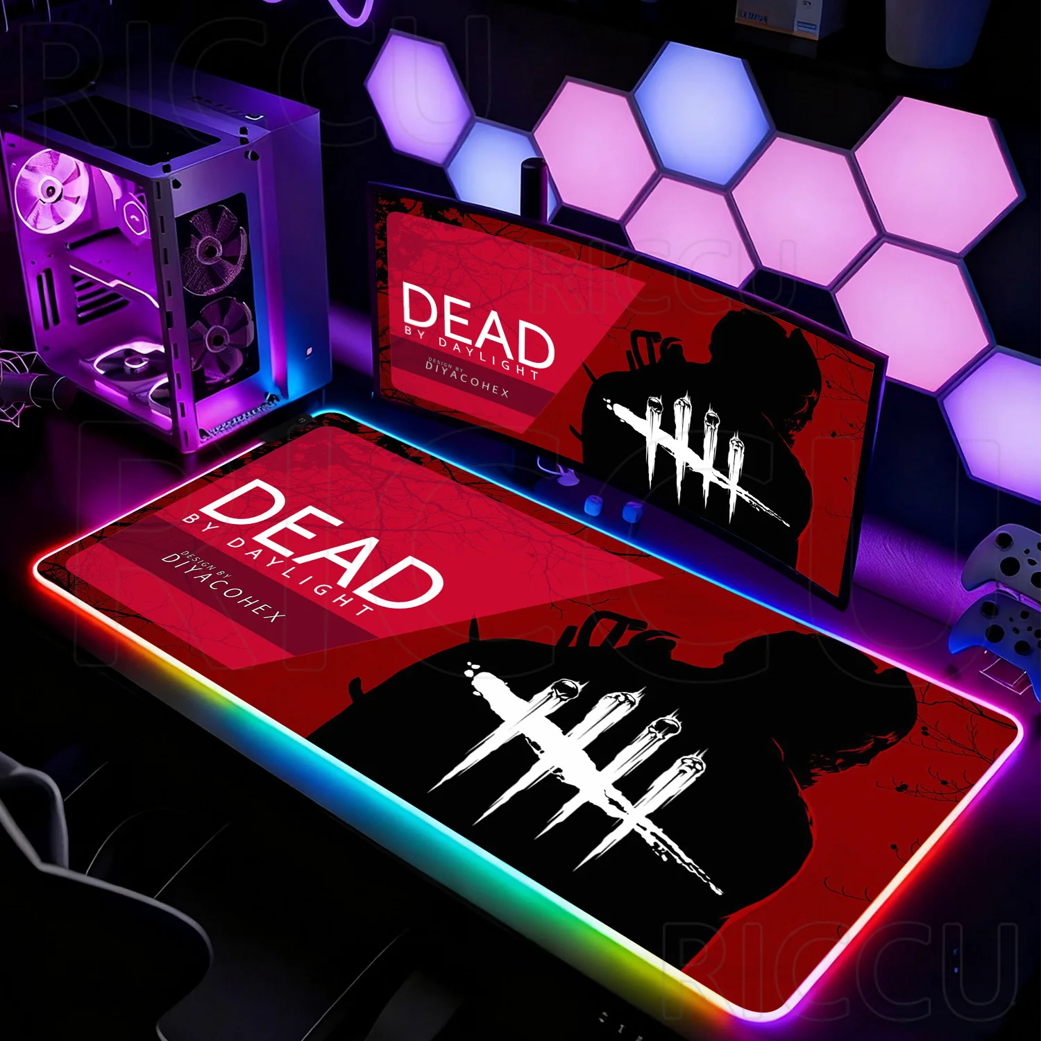 

RGB 400x900mm Large LED Mouse Pad Gamer D-Dead By Daylight Pc Accessories Mause pads Desk mat Keyboard Cabinet expand Desk Mats