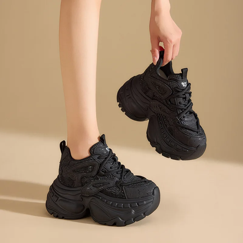 Dad's shoes 2026 spring new style sponge cake versatile interior height increasing women's shoes