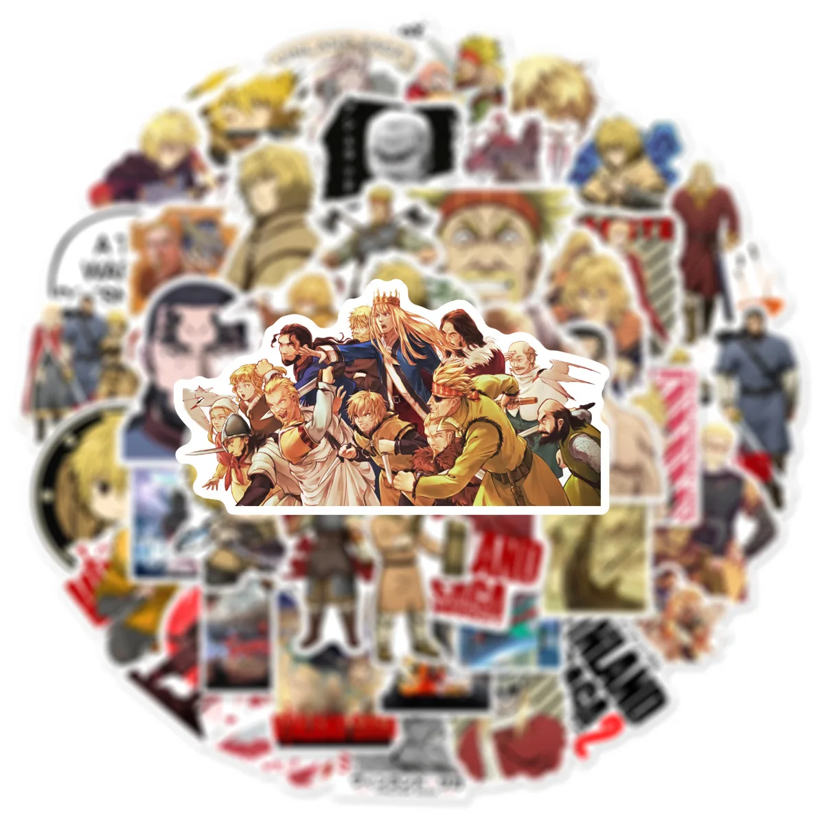 Autocollants de dessin animé Vinland Saga, étiquette Cool, décoration d'animation d'aventure, jouets pour enfants, ordinateur portable, guitare, vélo, Graffiti, 50 pièces