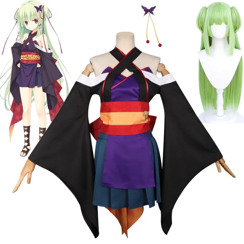 Galgame Murasame Cosplay Kimono Senren*Banka Costumes Anime And Game Exhibition Murasame's Wigs And Weaving Cap Retail Hairpiece