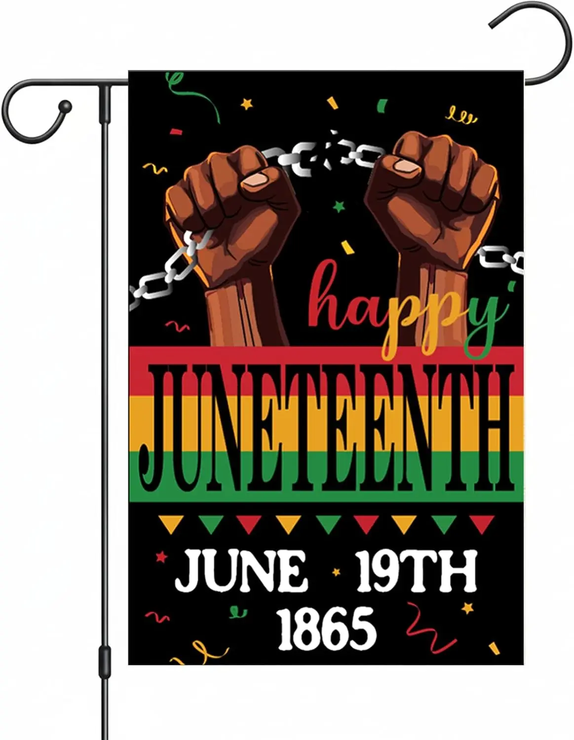 Juneteenth Garden Flag 12x18 Inch African American Independence Day Flag, Black Liberation Yard Flag, June 19 1865 Black Fre jjp