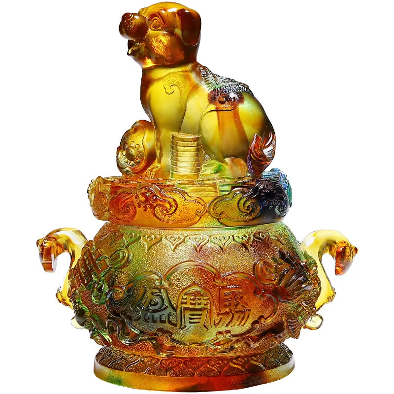 Lucky mascot Bogu frame TV cabinet living room decoration crystal handicrafts