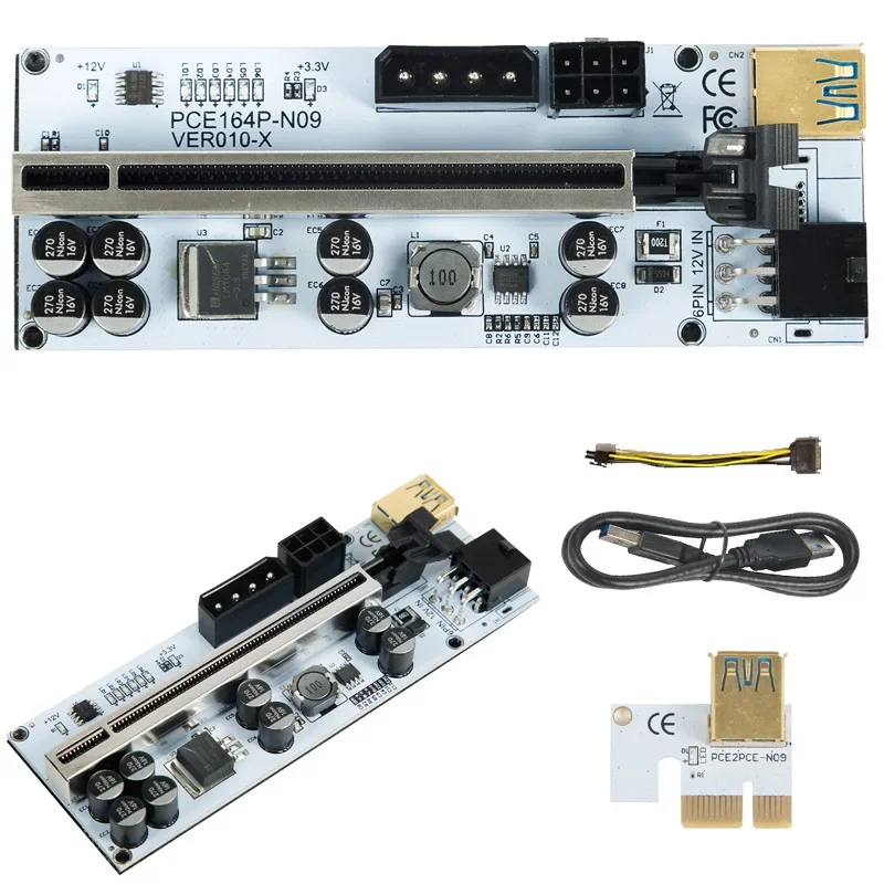 1PCS Riser Newest VER 010X USB 3.0 PCI-E Riser Express Cable Riser For Video Card X16 Extender PCI-E Card For Mining