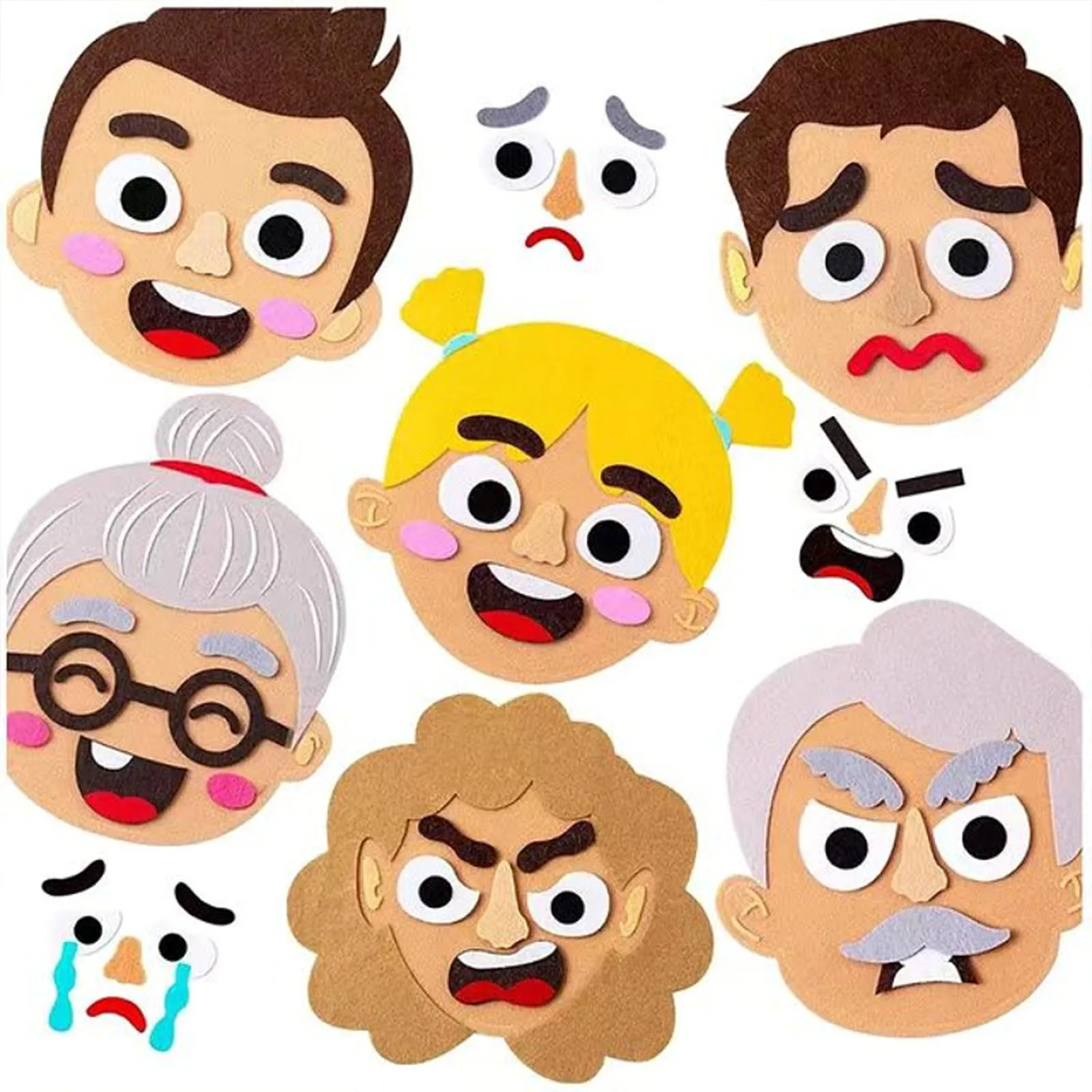 Brinquedos Sensoriais para Crianças e Adultos, Multi-Expressão, Adesivos Faciais, Aprendizagem Social e Emocional, Pré-Escolar Express, Happy Angry Etc.Faces Jogos