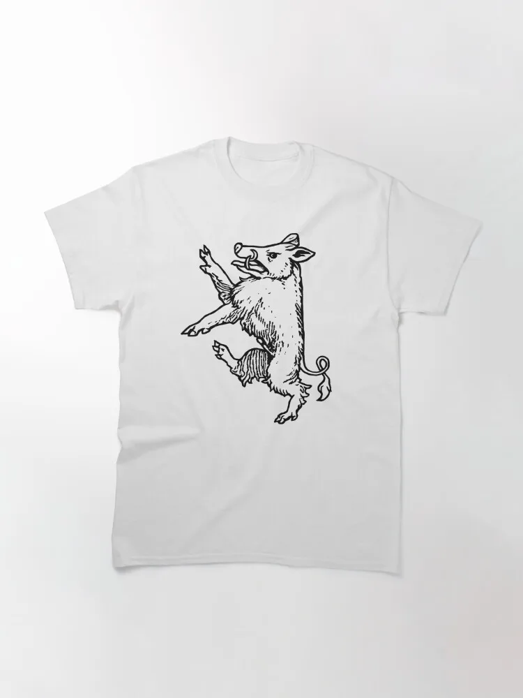 Rampant Boar Classic T-Shirt Short Sleeve Tops Tees Cotton Print Tshirts New Fashion Top Tees